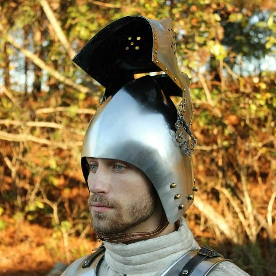 Medieval Hounskull Pigface Bascinet 18g Functional Re-enactment Armor Helmet