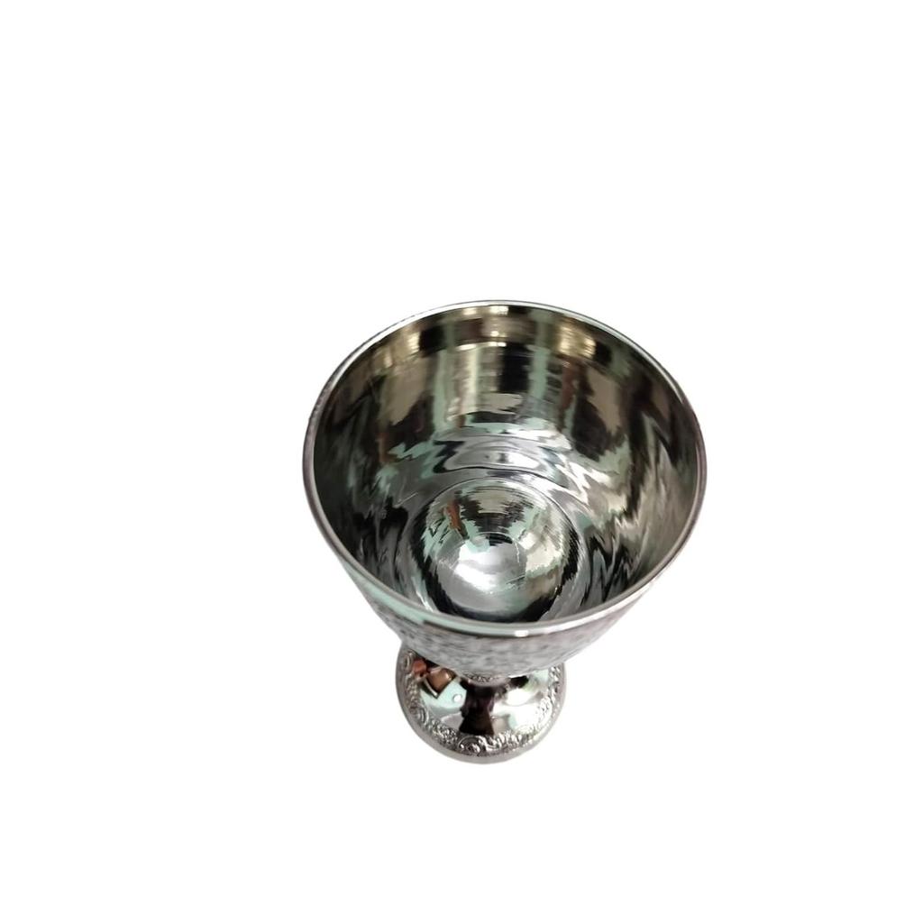 Reiner Messing Kelch Schwere Ausführung Graviert Versilbert Rein, Premium Kelch Champagnerflöten, Weinglas, Becher