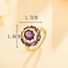 Natural Gemstone South African Amethyst Ring Women's Fashion 925 Sterling Silver Light Luxury Jewelry Anniversary Party