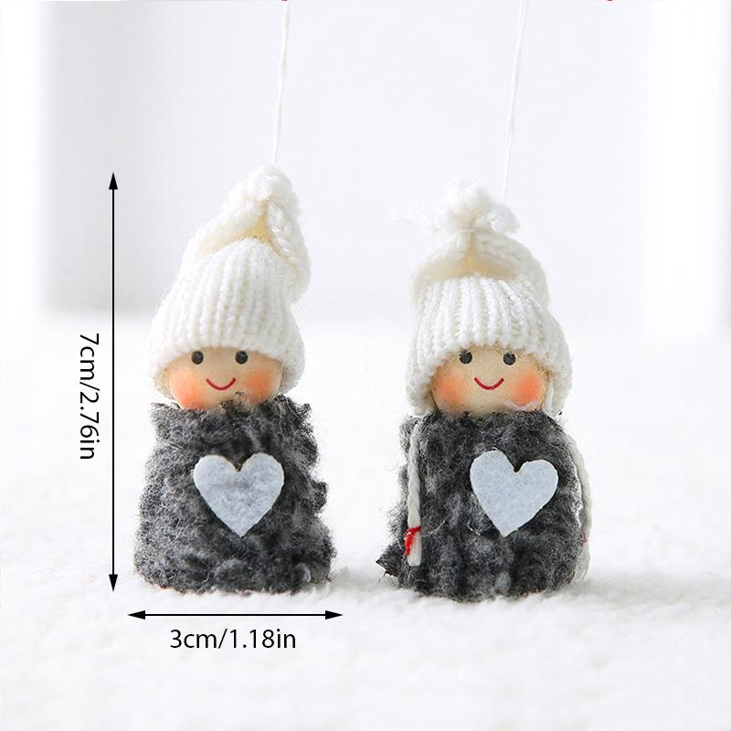 2 Stück Niedlicher Weihnachts-Hängeengel Gesichtsloser Weihnachtsmann Puppe Ornament Weihnachtsbaumdeko Für Zuhause Figuren Kinder Neujahrsgeschenk Zubehör