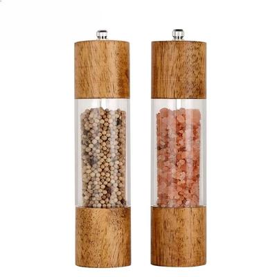 High Quality Acrylic Salt and Pepper Grinder Manual Salt and Pepper Mill Wood Shaker Adjustable Core Salt Grinder Kitchen Tools