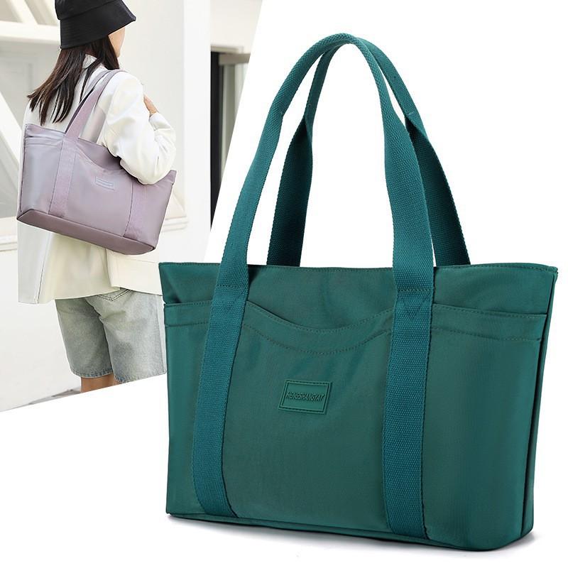 Large-capacity Tote Bag Women's 2024 New Nylon Cloth Shoulder Is Fashionable Simple Trendy Textured Portable