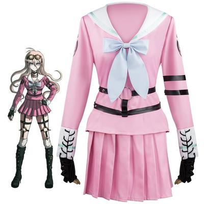 Costum Cosplay Miu Iruma Danganronpa V3, Uniformă JK Roz cu Accesorii pentru Cosplay Anime și Petreceri de Halloween