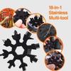 18-in-1 Snowflake Multi Tool Outdoor Camping Travel Camping Adventure Daily Survival Tools Stainless Screwsdriver Bottle Opene