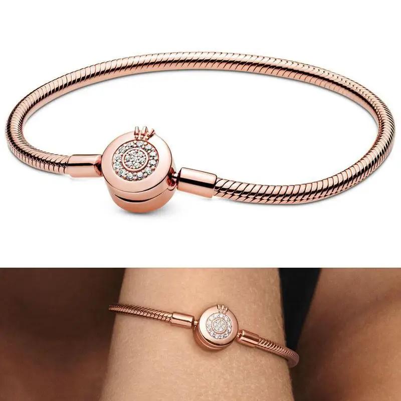 

Срібний браслет зі зміїної кістки 925 проби підходить для оригінальної підвіски для сковороди. Жіночі ювелірні вироби. 17cm