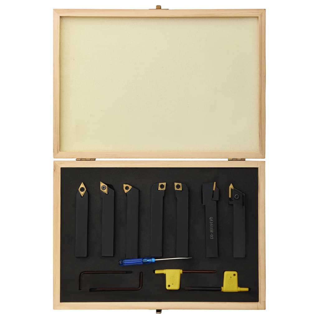 12 piece Turning Tool Set with Indexable Inserts 16x16 mm 100 mm