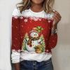 2025 Autumn & Winter Women's New Casual Crew Neck Long Sleeve Top 3D Christmas Pattern Ideal Halloween Christmas Gift