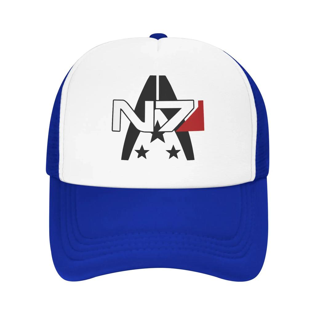 For Player Fans 2025 Mass Effect N7 Alliance Travel Mesh Baseball Caps Women Adult Male Beach Sunscreen Hat Hip Hop Trucker Cap