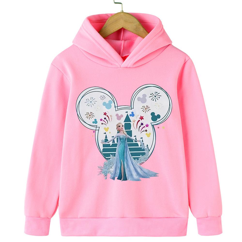 Disney Prinzessin Elsa Bedruckte Kinderpullover für Jungen Mädchen Herbst Winter Lässige Pullover Hoodies