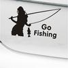 1PCS 14*9CM  Beauty Go Fishing Car Stickers Outdoor Sport Car Styling Car Decoration