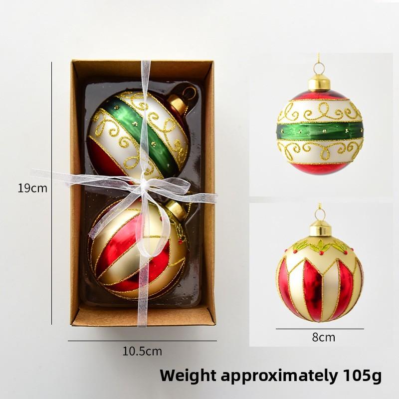 Joymerry Christmas Glass Tree Ornaments Gift Box Set With Lighttransmitting Design For Holiday Decor
