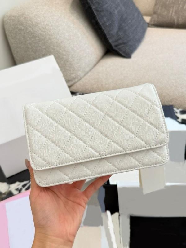 25 New WOC Chain Bag Caviar Rhombus Chain Bag Women's Bag Daily Commuting Out Shoulder Oblique Span Bag