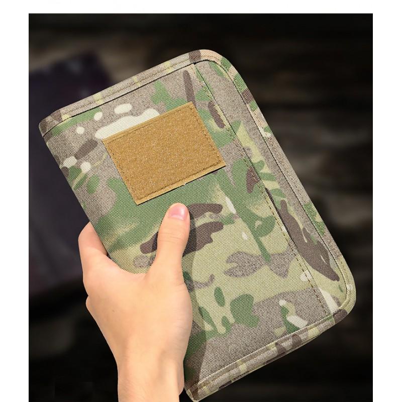 Capa de Caderno Tática Padfolio A6 com Zíper e Argolas Diário de Aventura ao Ar Livre e Viagem