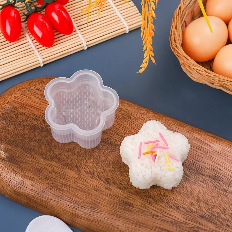 4PCS Sushi Mold Box Transparent Triangular Sushi Maker Mold Onigiri Rice Ball Food Press Sushi Kit Kitchen Bento Accessorie