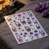 Self-Adhesive Manicure Decals Halloween 3D Embossed Nail Stickers, Gothic Flower Ghost Decor PVC Stickers Decals, Women Girls Art Accessories
