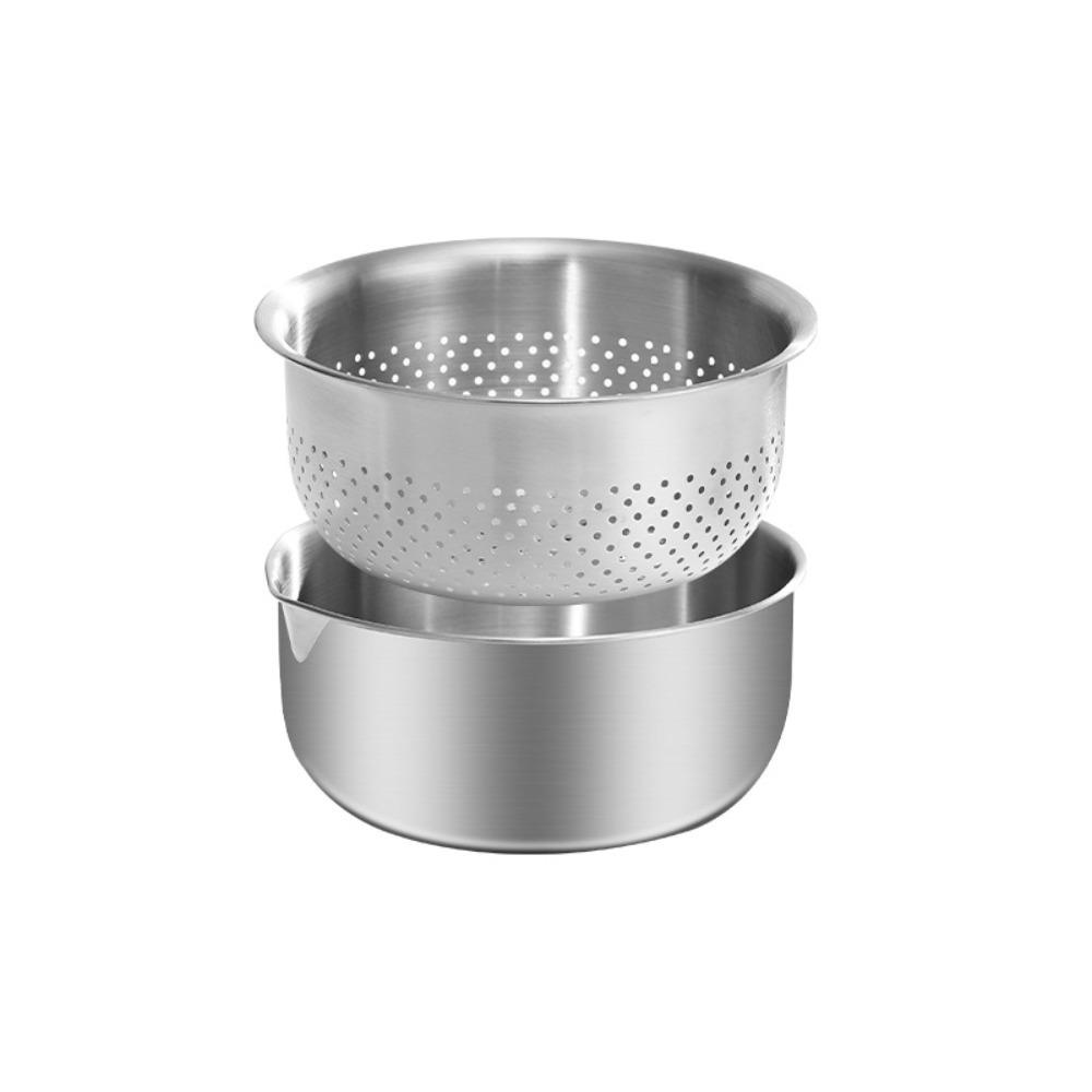 Detachable Vegetable Washing Basin Double Layer Fruit Strainer Basin Rice Washing Basket Salad 1000 ML
