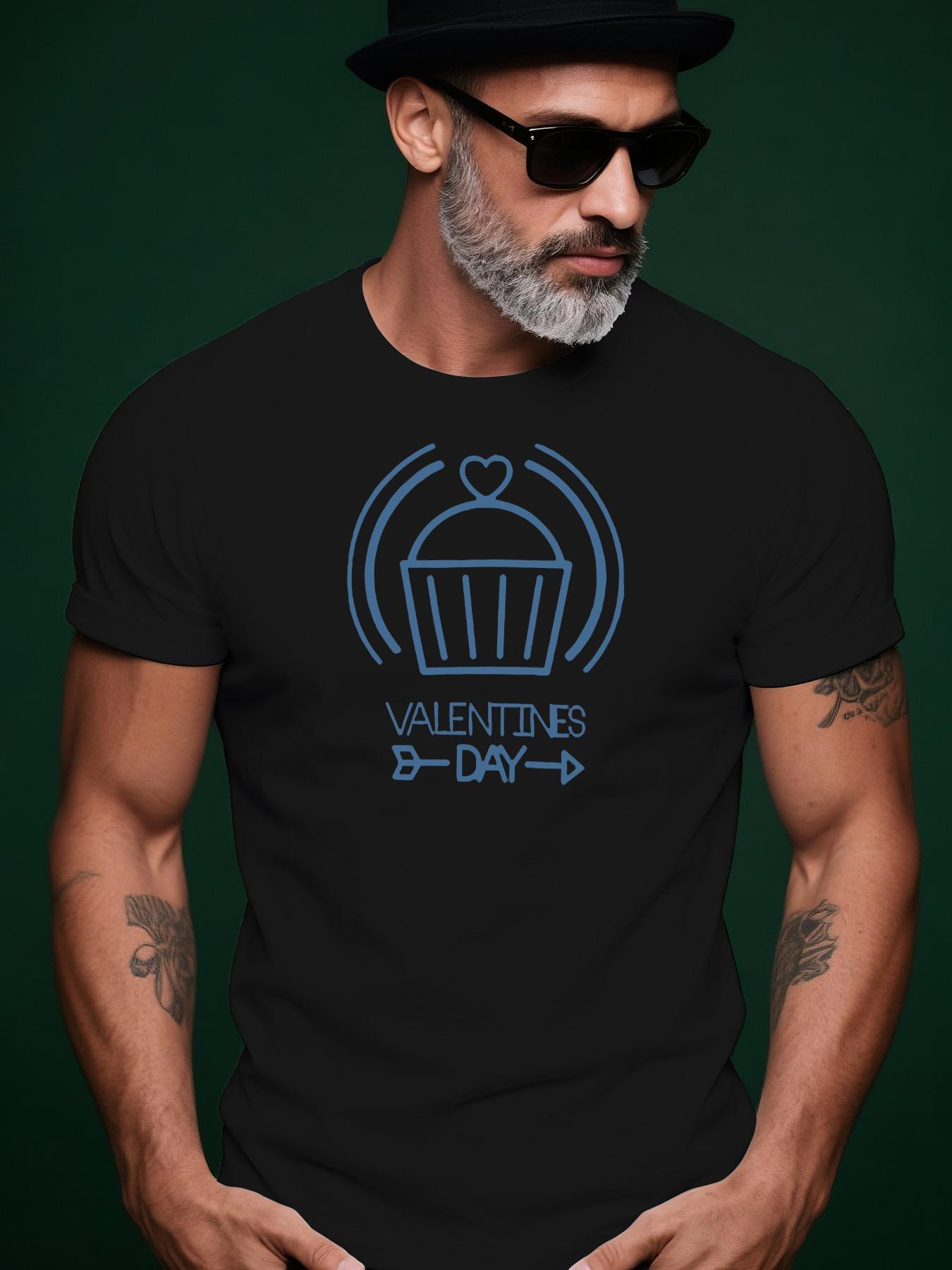 Short Sleeve Tshirt - Valentine s Day Graphic Print with ... S