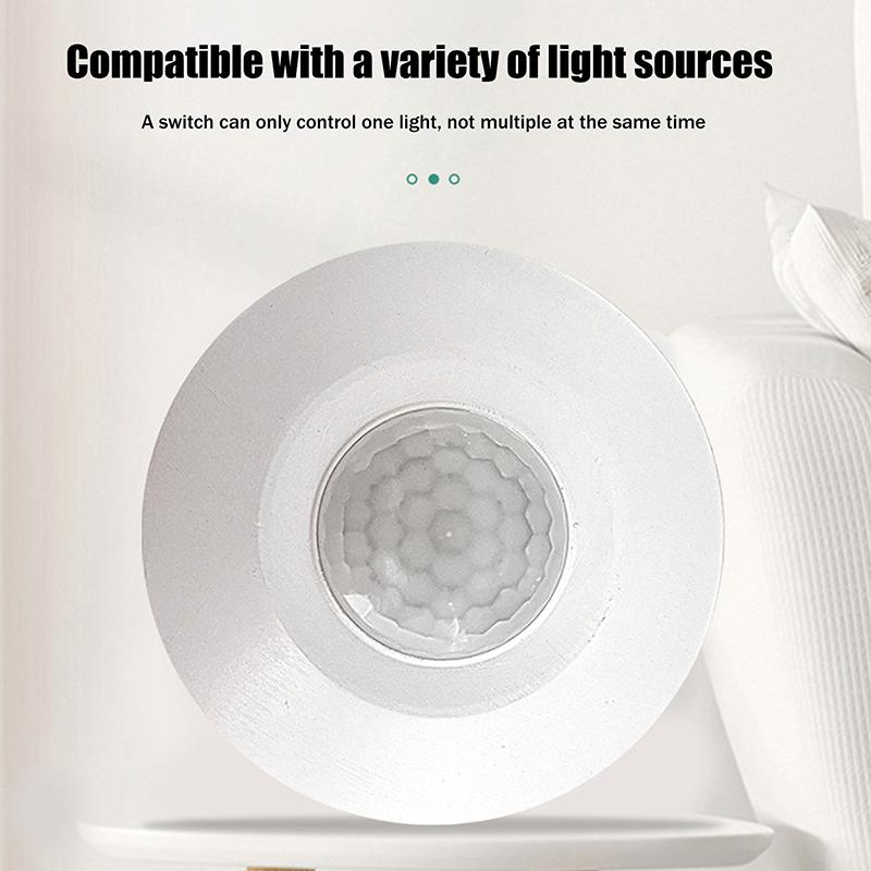 Ac/Dc24-265V Pir Motion Sensor Light Switch Human Body Infrared Detector Ceiling Mounted 360 Degree Detecting Range белый