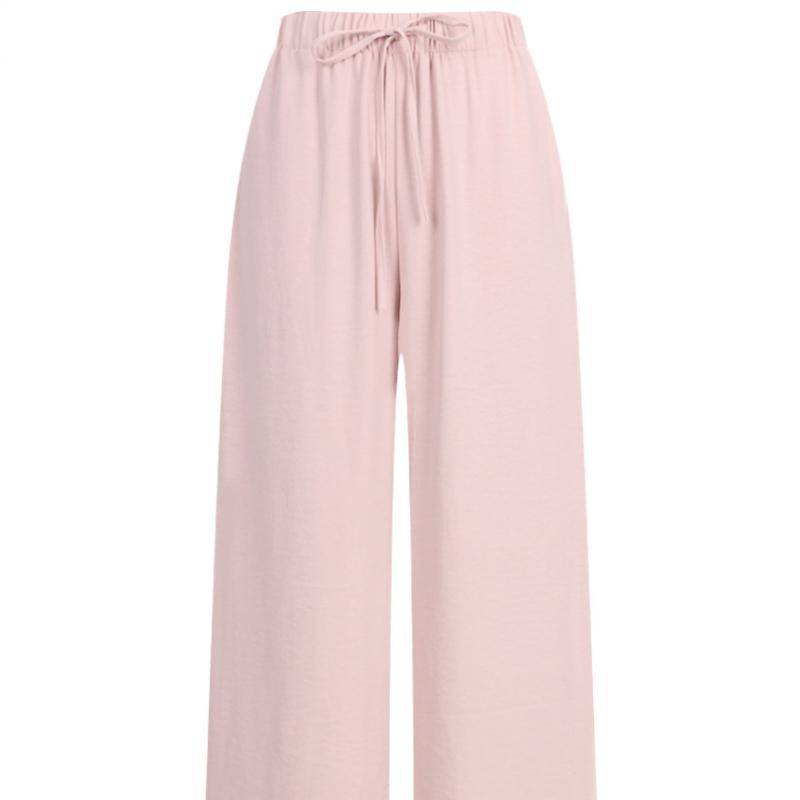 Shop   Women Ribbon Waistband Cool Ice Wide Pants White Pic Wpt 20649