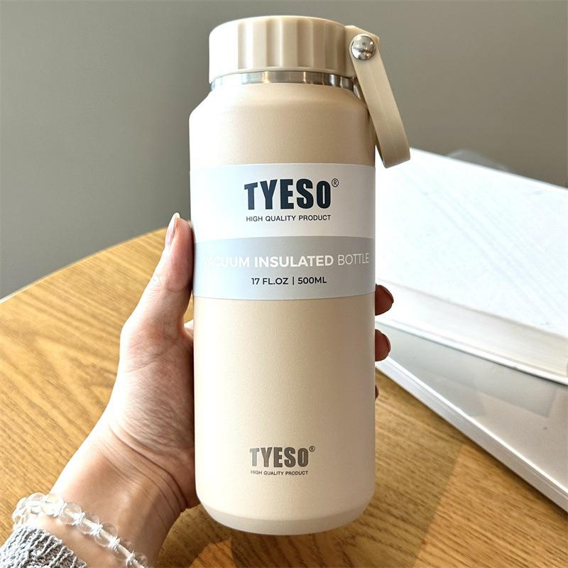 TYESO 500/710ml Sports Thermos Cup Double Wall Vacuum Flask Stainless Steel Thermal Mug with Handle Portable Outdoor Travel Cups