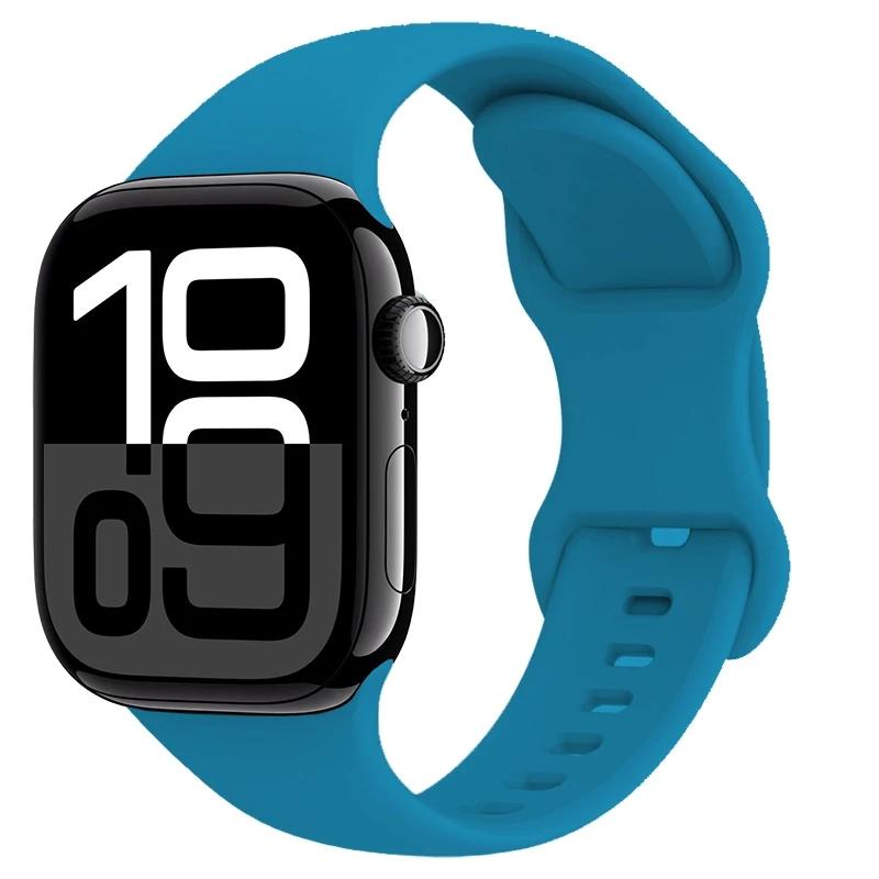 Silicone Strap for Apple Watch Band 45mm 41mm 44mm 40mm 49mm Series 10 46mm 42mm Bracelet for iWatch Ultra 9 8 7 6 5 4 SE2 Strap
