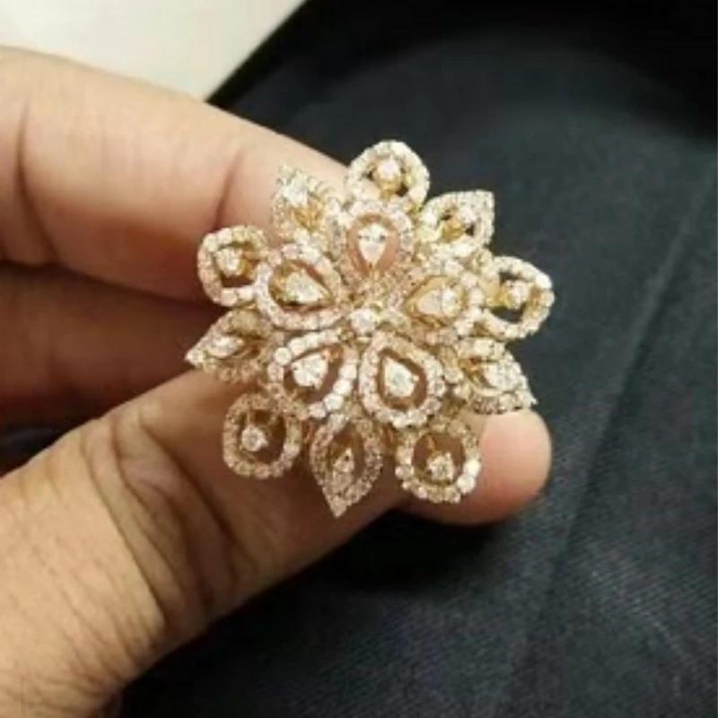 European and American Light Luxury High-end Feeling Zircon Ring With Adjustable Opening For Female Engagement and Wedding Rings