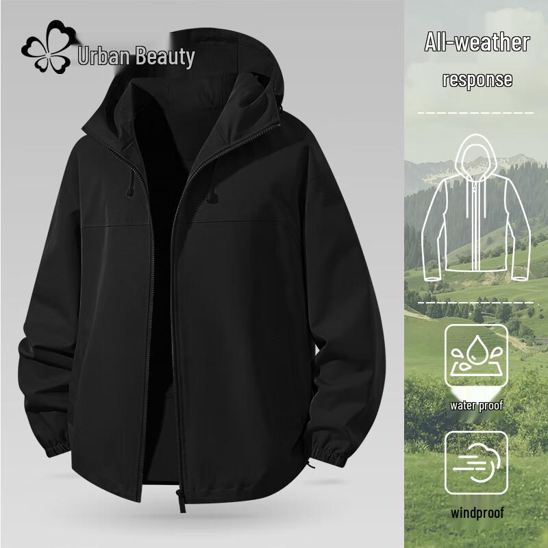 

Women s 2025 Autumn Outdoor Windproof Hooded Jacket L