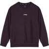 Li Ning CBA Spring And Autumn Simple Fashion Skin-Friendly Breathable Round Neck Pullover Hoodie Unisex Tops Night-Purple AWDVF67-1