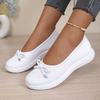 New Fly Weave Mesh Upper Breathable Casual Shoes, Soft Sole Anti-Slip Shallow Mouth Bow Lazy Shoes, Women Shoes, Sneakers