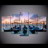 5 Panels Venice Landscape Posters No Frame City Scenery Canvas Prints Wall Art for Living Room Boat Sunset Decorative Paintings