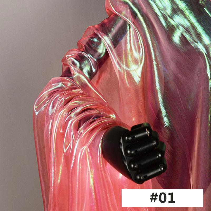 Laser Farbverlauf Organza Stoff Kleid DIY Handgemachtes Kleidungsstück Stoff Weiches Garn Bühnenhintergrund Dünner Stoff Nähen Farbverlauf Tüllstoff