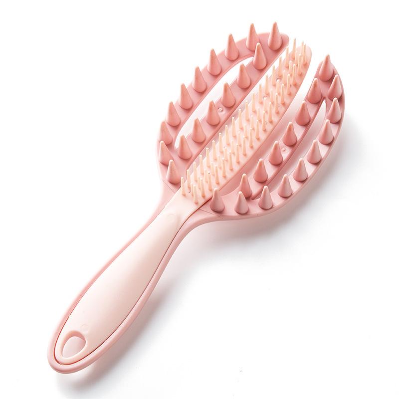 2-in-1 Long Handle Scalp Scrubber & Massage Brush with Soft Rubber Coarse Teeth for Shower