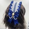 Sweet Ruffled Hairband Ribbon Bow Lolita Hair Clip Creative Maid Cosplay Headdress  Girls
