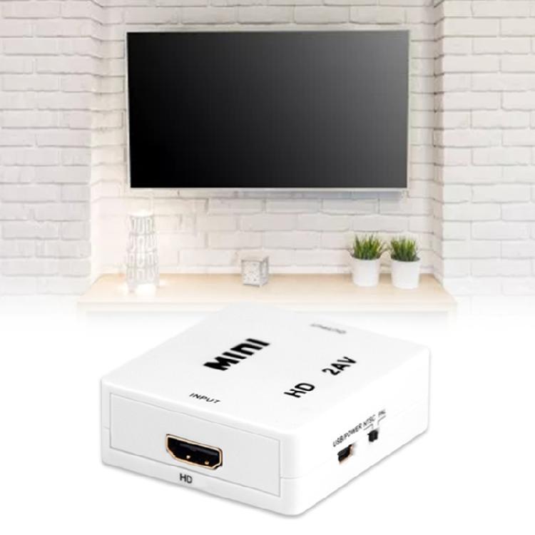 Portable Vedio Converter Box HDMI-compatible to AV 3RCA Adapter 1080P NTSC PAL