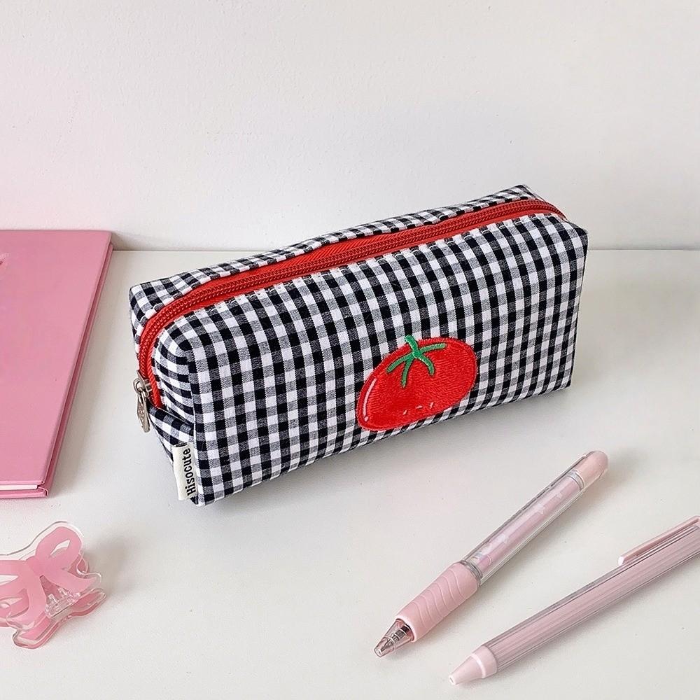 Tomato Pen Bag Korean Style Pencil Case Desktop Storage Pencil Pouch  School