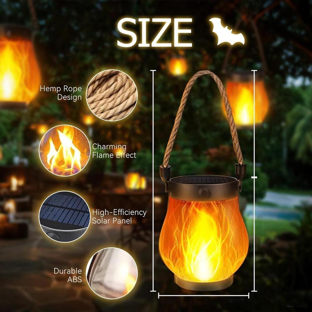 NEW Solar Lanterns For Outside Solar Lanterns Outdoor Waterproof Lighting Flickering Flame Design USB Charging Ornament For Tree