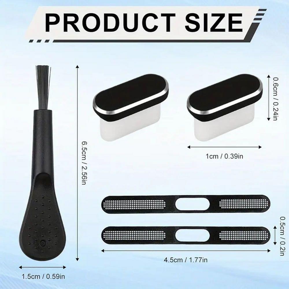 USB TypeC Plug Cover With Cleaning Brush Anti Dust USB TypeC Plug Cover Soft Cleaner Phone Charging Port Cover Set For Phone