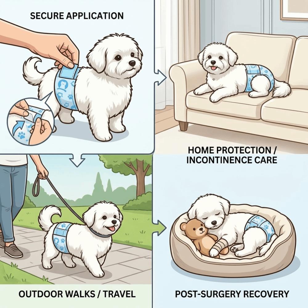 

Single-use Dog Diaper Leak Proof Dog Pads Anti Slip Pet Pee Pad Crate & Kennel Use S