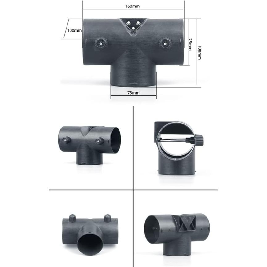 SEADEAR Hose Adapter Vent Hose Connector Dryer Vent Splitter Connector Adjustable Valves Duct Connector 3 Way Y-shape Hose Adapter Compatible for