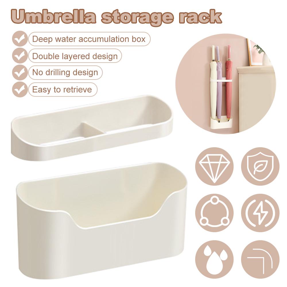 Umbrella Holder Wall Hanging Umbrella Holder Adjustable Entryway Simple for Long and Short Umbrella Removable Organizer Shelf