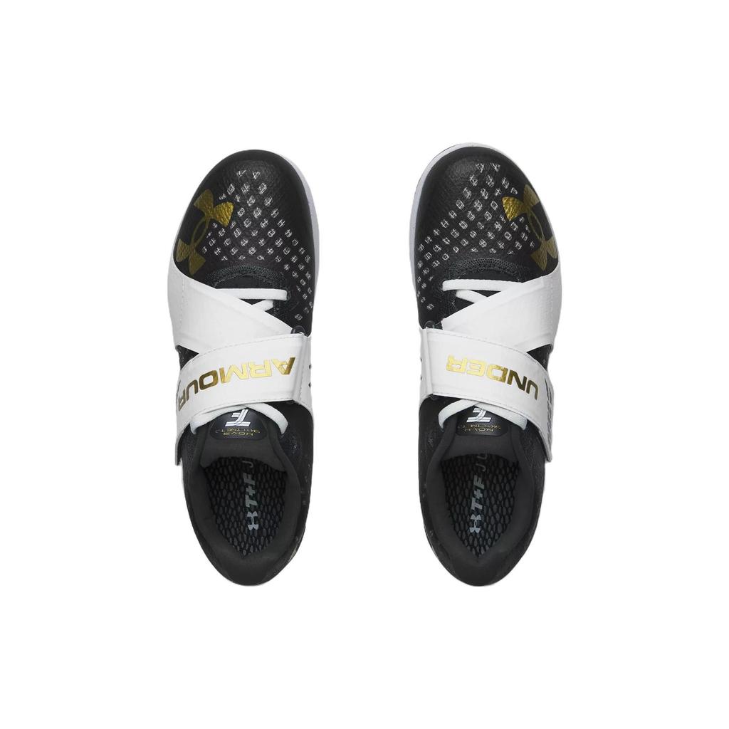 Under Armour HOVR Shakedown Elite Track Spikes Black White Metallic Gold Unisex 3021864101