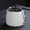 Classical Tea Pot Frosted Black White Sealed Candy Snack Coffee Bean Storage Pot Household Porcelain Tea Warehouse Foodcontainer