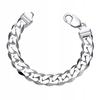 THICK Silver Men' Bracelet 925 SILVER Diamond Plated 8mm FULL