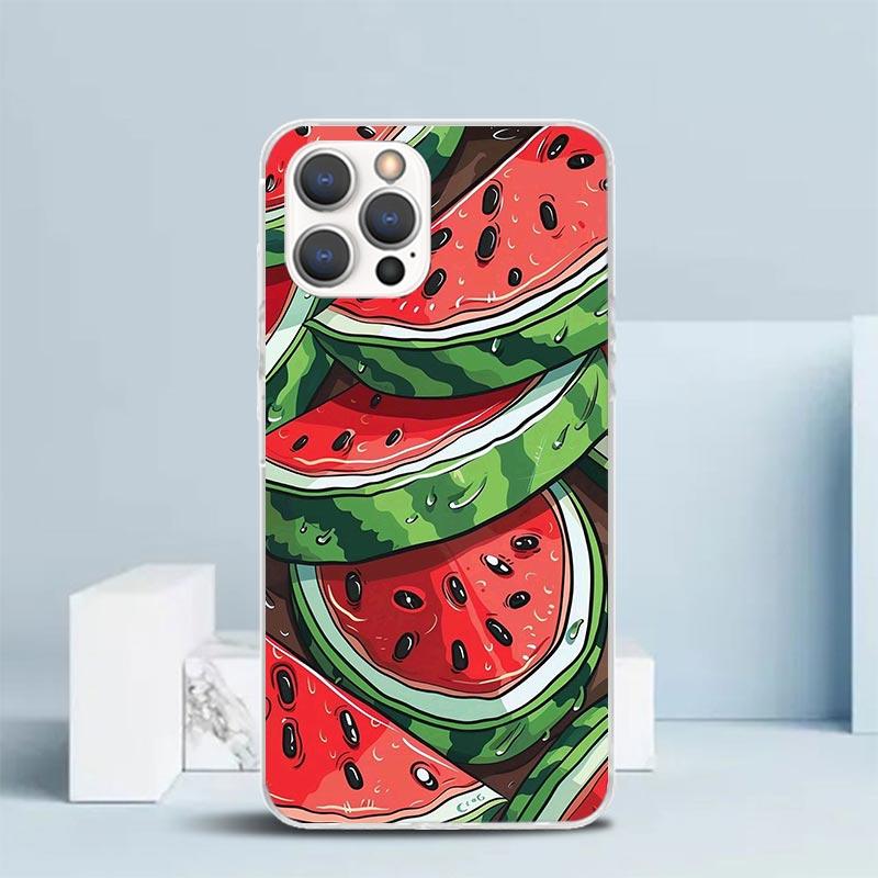 Wassermelone Sommerfrucht Handyhülle Für IPhone 16 17 Air 16E 15 14 Plus 13 Mini 12 11 Pro Max 7 8 + SE 2020 Weiche TPU Rückseite 1