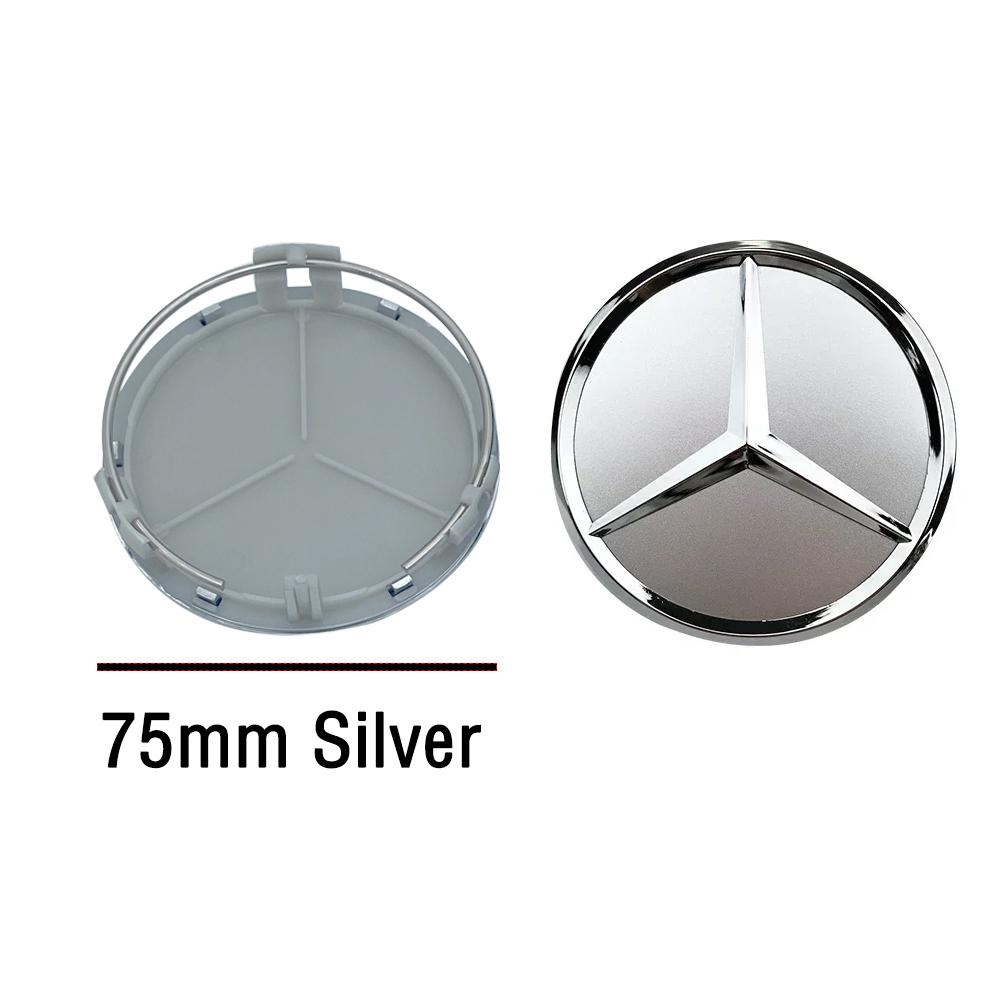 

4pcs 75mm Silver Car Wheel Center Hub Cap Badge Cover For Mercedes Benz AMG Smart GLC W205 W204 W203 W212 W211 W213 W210 W164 Mercedes Benz 4pcs