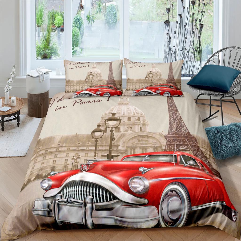 Home Living Luxury Route 66 Print 2/3Pcs Soft Duvet Cover PillowCase Queen and King Size Kids Bedding Set EU/US/AU Size