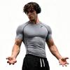 Sudadera de Fitness para Hombre, Top Ajustado, Camiseta Elástica de Secado Rápido para Entrenamiento al Aire Libre
