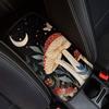 Dreaweet Stylish Spider Web Printed Black Car Center Console Armrest Cushion Cover Pad Soft Car Armrest Seat Box Cover Protector Auto Car Interior