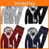 Trendy Men's Casual Thickened Fleece Hoodie Set With Stylish Hood And Zipper Closure