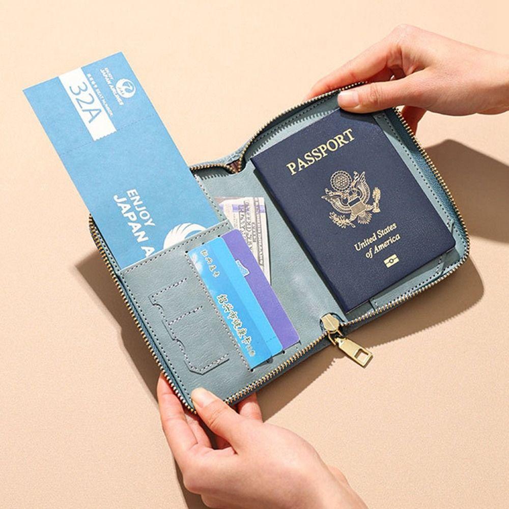 RFID Anti-theft PU Passport Bag Purse Travel Wallet Creative Certificate Storage Bag  Women